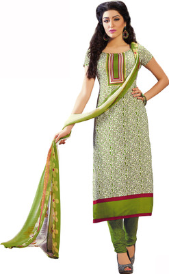 

Jiya Crepe Self Design, Printed Salwar Suit Dupatta Material(Un-stitched), Beige;green