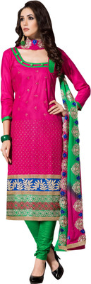 

Morli Cotton Self Design Salwar Suit Dupatta Material(Un-stitched), Pink