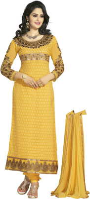 

Reya Georgette Embroidered Semi-stitched Salwar Suit Dupatta Material, Multicolor