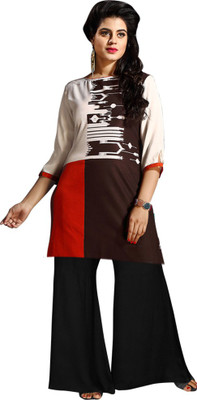 

Shelina Cotton Printed Kurti Fabric(Un-stitched), Brown