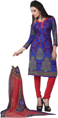 

Trendz Apparels Crepe Printed Salwar Suit Dupatta Material(Un-stitched), Blue