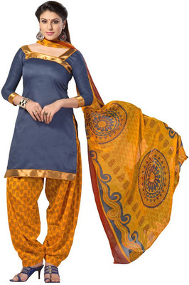

Trendz Apparels Cotton Embroidered Salwar Suit Dupatta Material(Un-stitched), Blue