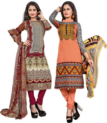 

Khushali Crepe Self Design, Printed Salwar Suit Dupatta Material(Un-stitched), Multicolor;pink