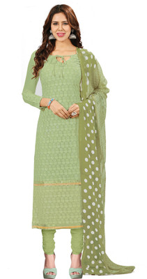 

Khushali Georgette Self Design, Embroidered Salwar Suit Dupatta Material(Un-stitched), Green