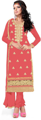 

Jiya Cotton Self Design, Embroidered, Embellished Salwar Suit Dupatta Material(Un-stitched), Pink