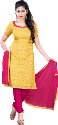 

V And V Shop Jacquard Embroidered Salwar Suit Dupatta Material(Un-stitched), Yellow