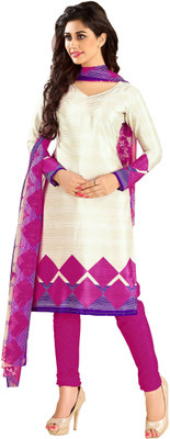 Khushali Crepe Self Design, Printed Salwar Suit Dupatta Material(Un-stitched), Beige;multicolor;pink