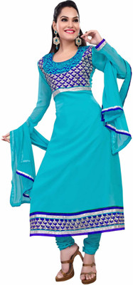 

Jiya Georgette Self Design, Embroidered Salwar Suit Dupatta Material(Un-stitched), Light blue