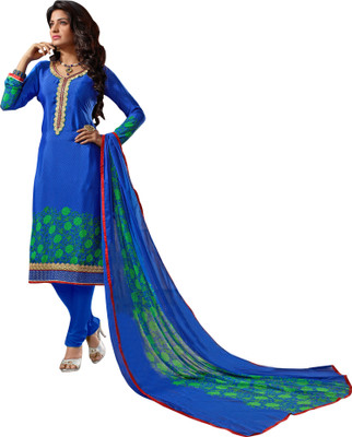 

Trendz Apparels Georgette Embroidered Dress/Top Material(Un-stitched), Blue