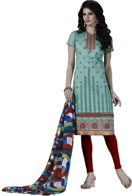 

Jiya Chanderi Self Design, Embroidered Salwar Suit Dupatta Material(Un-stitched), Turquoise