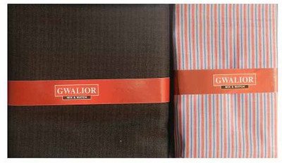 

Kundan Cotton Polyester Blend Checkered, Striped Shirt & Trouser Fabric(Un-stitched, Dark brown