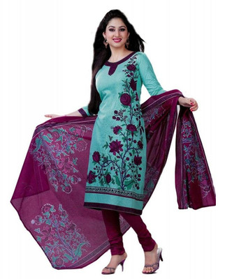 

Shree Ganesh Cotton Printed Salwar Suit Dupatta Material(Un-stitched), Multicolour