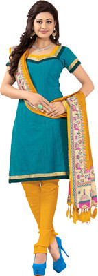 

Jiya Chanderi Self Design Salwar Suit Dupatta Material(Un-stitched), Blue;yellow
