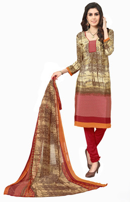 

Jiya Crepe Self Design, Printed Salwar Suit Dupatta Material(Un-stitched), Beige;multicolor;red