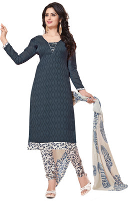 

Khushali Jacquard Self Design Salwar Suit Dupatta Material(Un-stitched), Beige;grey