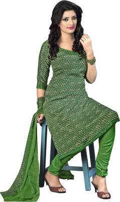 

Parishi Fashion Crepe Printed Salwar Suit Dupatta Material(Un-stitched), Green