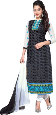 

Trendz Apparels Cotton Embroidered Dress/Top Material(Un-stitched), Grey