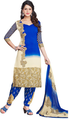 

Pshopee Synthetic Printed Salwar Suit Dupatta Material(Un-stitched), Blue