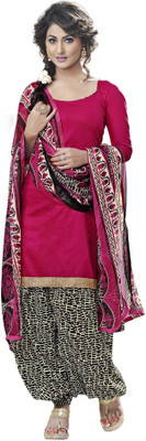 

Khushali Cotton Self Design, Printed Salwar Suit Dupatta Material(Un-stitched), Rani