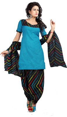 

Trendz Apparels Cotton Printed Salwar Suit Dupatta Material(Un-stitched), Light blue