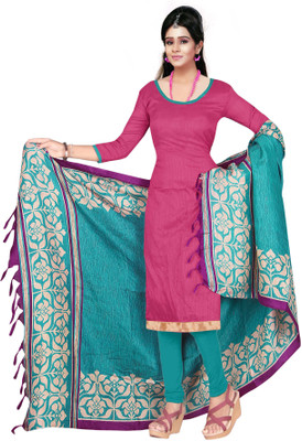 Trendz Apparels Silk Solid Salwar Suit Dupatta Material(Un-stitched), Pink