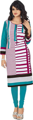 

Wholesale Surat Cotton Printed Kurti Fabric(Un-stitched), Blue;white