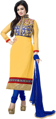 

Jiya Georgette Self Design, Embroidered Salwar Suit Dupatta Material(Un-stitched), Blue;yellow