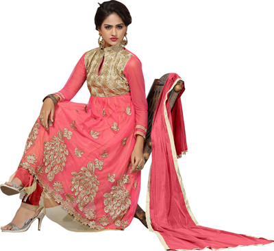 

Trendz Apparels Net Embroidered Salwar Suit Dupatta Material(Un-stitched), Pink