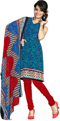 

Jiya Crepe Self Design, Printed Salwar Suit Dupatta Material(Un-stitched), Blue;green;multicolor;red