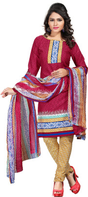

Women Latest Fancy Designer Salwar Suit Crepe Printed Salwar Suit Dupatta Material(Un-stitched), Multicolor