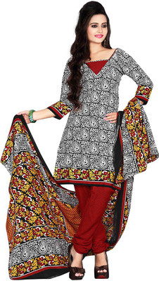 

Araja Cotton Printed Salwar Suit Dupatta Material(Un-stitched), Black