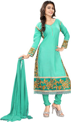 

Jiya Cotton Self Design, Embroidered Salwar Suit Dupatta Material(Un-stitched), Light green
