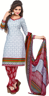 

Jiya Crepe Self Design, Printed Salwar Suit Dupatta Material(Un-stitched), Grey;red