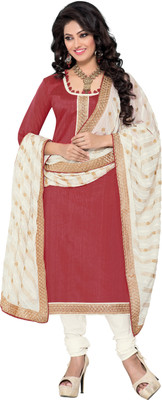 

Jiya Silk Self Design, Embroidered Salwar Suit Dupatta Material(Un-stitched), Maroon;white