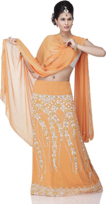 1% OFF on Chhabra 555 Printed Lehenga Choli(Orange)