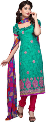

Trendz Apparels Georgette Embroidered Dress/Top Material(Un-stitched), Blue