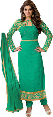 

Khushali Georgette Self Design, Embroidered, Embellished Salwar Suit Dupatta Material(Un-stitched), Light green