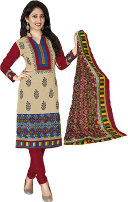 

Indian Wear Online Cotton Printed Semi-stitched Salwar Suit Dupatta Material, Multicolor