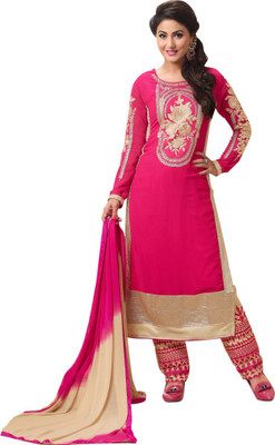 

Araja Georgette Embroidered Salwar Suit Dupatta Material(Un-stitched), Pink