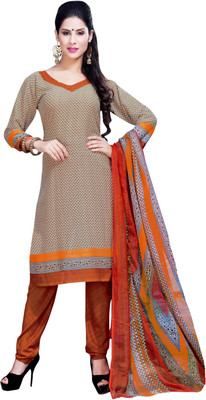 

Khushali Crepe Self Design, Printed Salwar Suit Dupatta Material(Un-stitched), Beige;multicolor;orange
