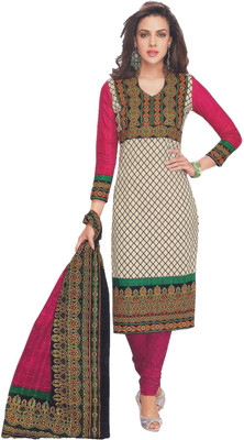 

Indian Wear Online Cotton Printed Salwar Suit Dupatta Material(Un-stitched), Multicolor