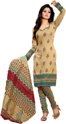 

Indian Wear Online Cotton Printed Semi-stitched Salwar Suit Dupatta Material, Multicolor