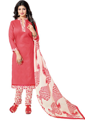 

Jiya Jacquard Self Design Salwar Suit Dupatta Material(Un-stitched), Beige;pink