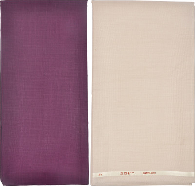 

Gwalior Suitings Cotton Polyester Blend Self Design Shirt & Trouser Fabric(Un-stitched), Purple