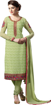 

Khushali Georgette Self Design, Embroidered Salwar Suit Dupatta Material(Un-stitched), Green