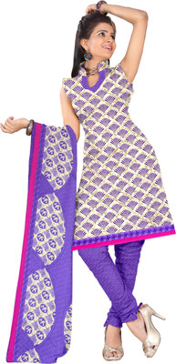 

Jiya Crepe Self Design, Printed Salwar Suit Dupatta Material(Un-stitched), Beige;purple