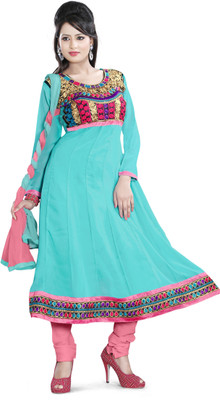 

Lunawat Synthetics Georgette Embroidered Salwar Suit Dupatta Material(Un-stitched), Turquoise
