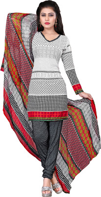 

Jiya Crepe Self Design, Printed Salwar Suit Dupatta Material(Un-stitched), Black;multicolor;white