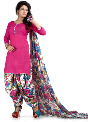 

Trendz Apparels Cotton Printed Salwar Suit Dupatta Material(Un-stitched), Pink
