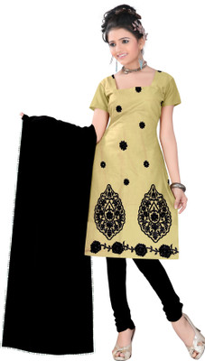 

Indian Wear Online Cotton Embroidered Salwar Suit Dupatta Material(Un-stitched), Yellow